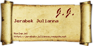 Jerabek Julianna névjegykártya